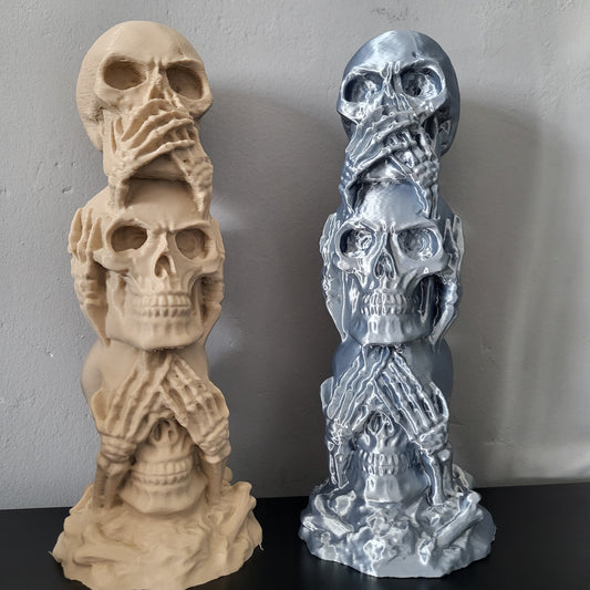"See No Evil, Hear No Evil, Speak No Evil" Skull Trio
