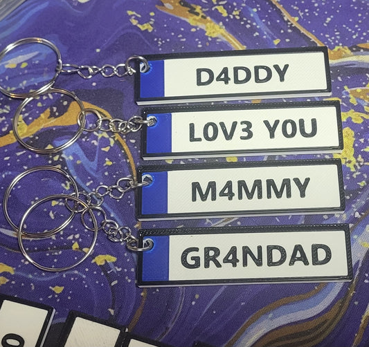 Custom Number Plate Keyring Personalised